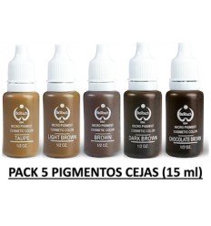 Pack 5 Pigmentos colores cejas (15 mL) 