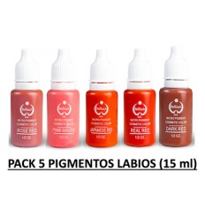 Pack 5 Pigmentos colores labios (15 mL) 