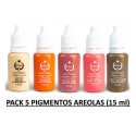 Pack 5 Pigmentos colores areola (15 mL) 